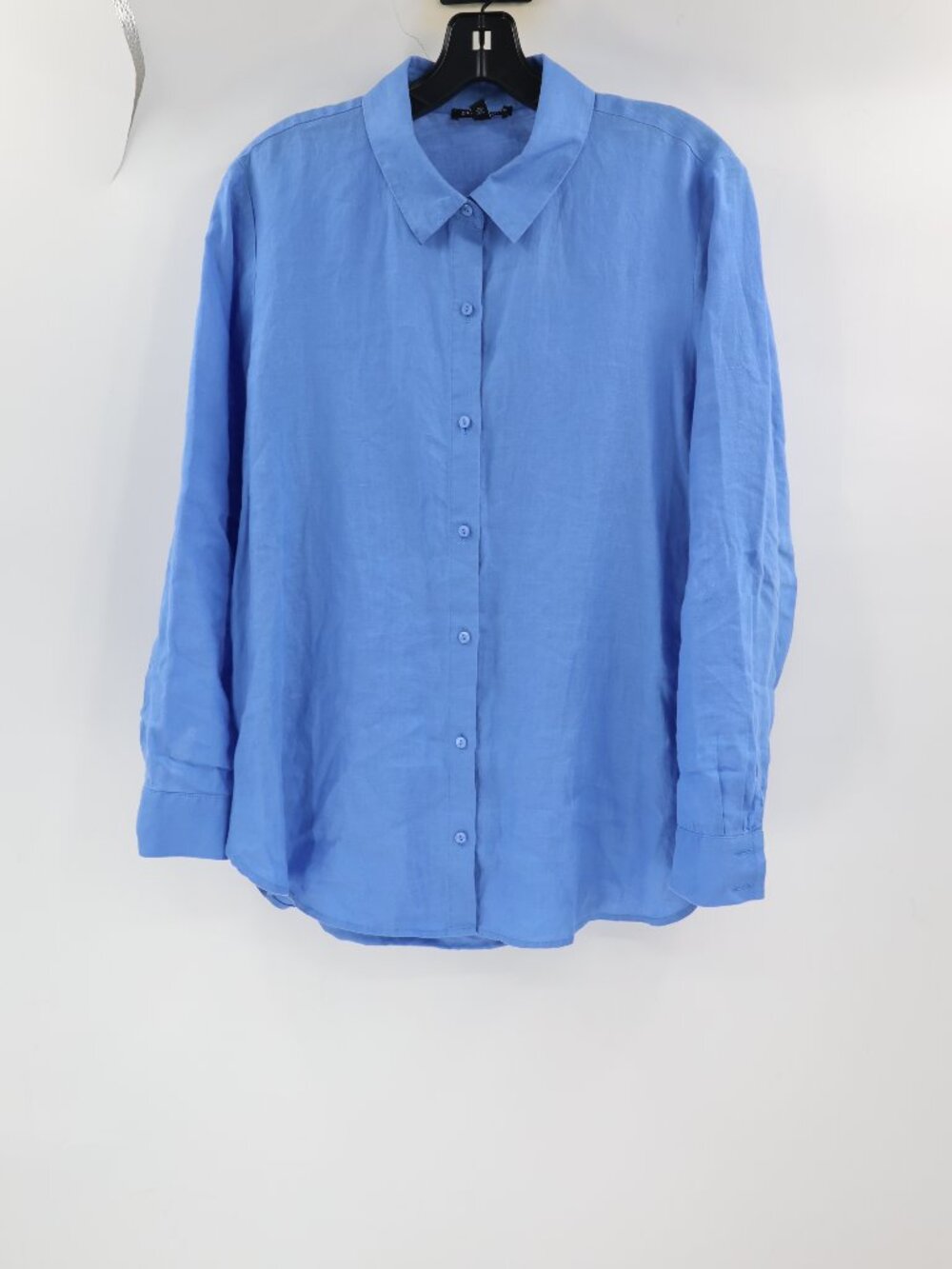 Eileen Fisher Top Womens PM Lagenlook Organic Linen Button Up Long Sleeve Shirt